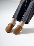 Load image into Gallery viewer, Snake-Embossed Buckle Clogs - CAMEL

