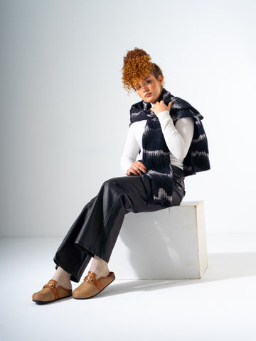 Chevron Woven Horsebit Clogs - CAMEL