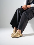 Load image into Gallery viewer, Metallic Ruched Slip-On Clogs - GOLD
