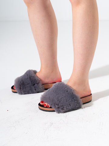 Cozy Faux Fur Comfort - Dark Grey