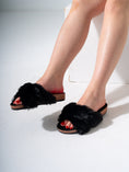 Load image into Gallery viewer, Faux Fur Criss-Cross - BLACK
