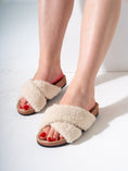Load image into Gallery viewer, Teddy Fleece Fur Cross-Strap - OFFWHITE
