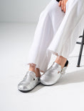 Load image into Gallery viewer, Metallic Ruched Slip-On Clogs - SILVER
