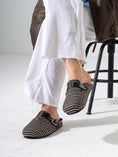 Load image into Gallery viewer, Woven Raffia Buckle Clogs - BLACK
