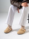 Load image into Gallery viewer, Woven Raffia Buckle Clogs -Light BEIGE
