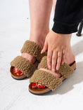 Load image into Gallery viewer, Fluffy Open-Toe Platform Slipper - STONE

