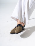 Load image into Gallery viewer, Geometric Pattern Buckle Pointed-Toe Mules-brown
