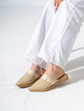 Load image into Gallery viewer, Honeycomb Textured Buckle Mules-BEIGE
