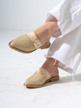 Load image into Gallery viewer, Honeycomb Textured Buckle Mules-BEIGE
