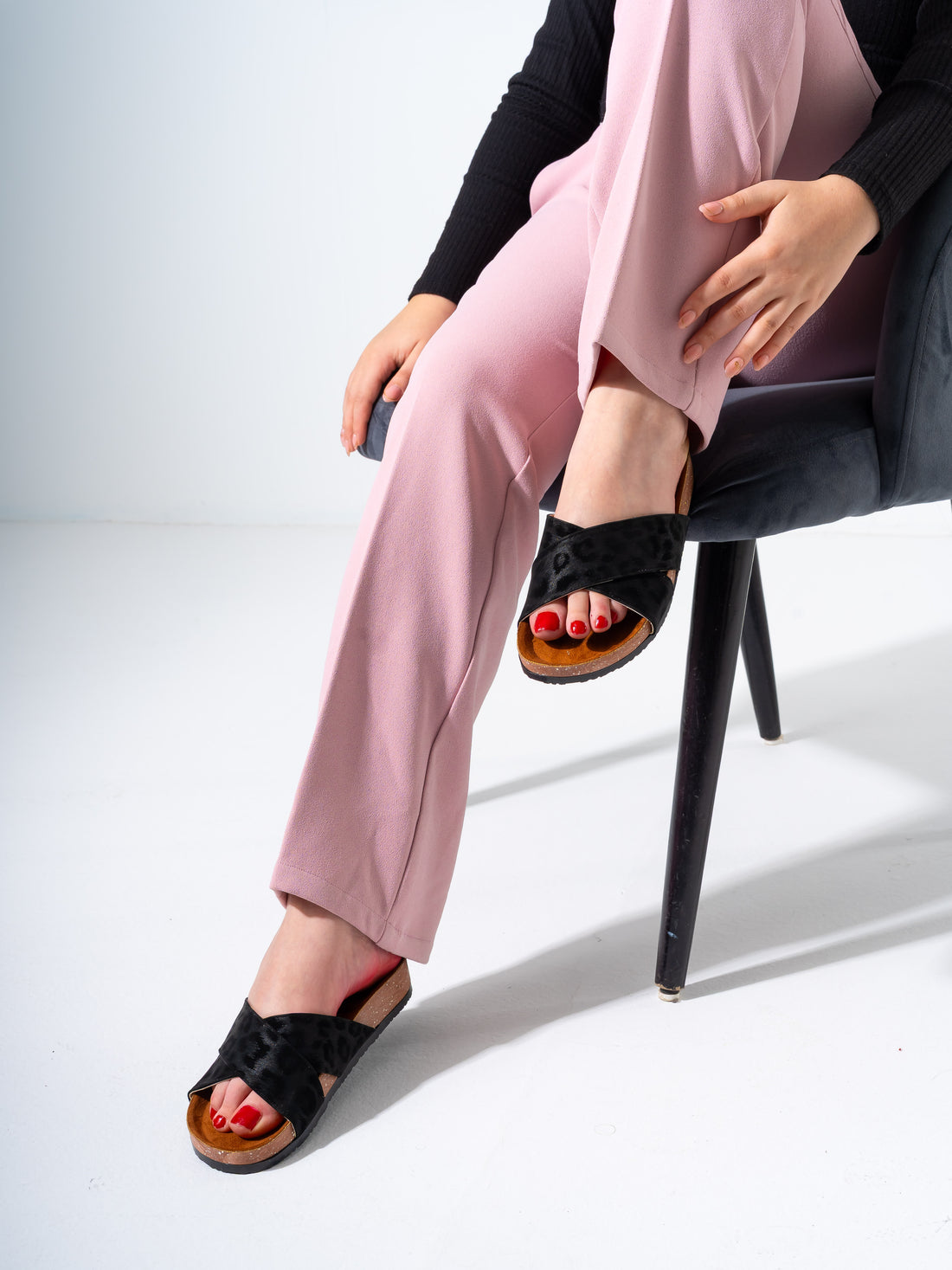 Leopard Print Criss-Cross - BLACK