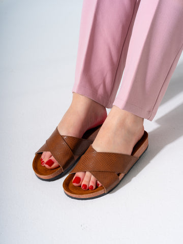 Textured Exotic Pattern Slides - CAMEL