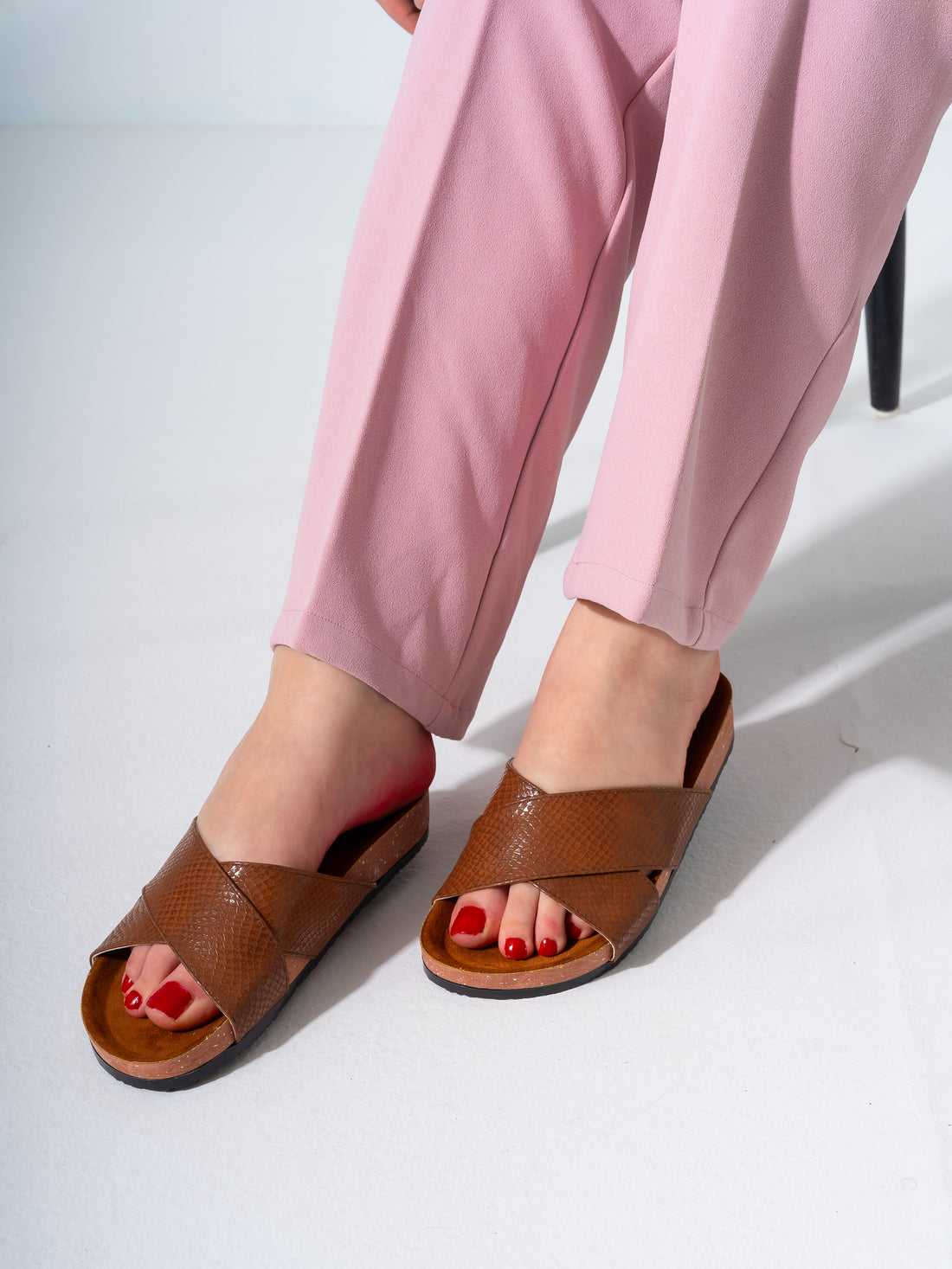 Textured Exotic Pattern Slides - CAMEL