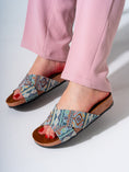 Load image into Gallery viewer, Boho Cross-Strap Slipper  - BABY BLUE
