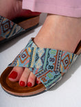 Load image into Gallery viewer, Boho Cross-Strap Slipper  - BABY BLUE
