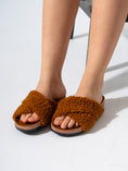 Load image into Gallery viewer, Teddy Fleece Fur Cross-Strap - CAMEL
