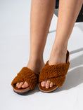 Load image into Gallery viewer, Teddy Fleece Fur Cross-Strap - CAMEL
