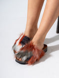 Load image into Gallery viewer, Faux Fur Single Band Slide - Red Multi
