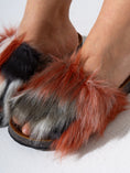 Load image into Gallery viewer, Faux Fur Single Band Slide - Red Multi
