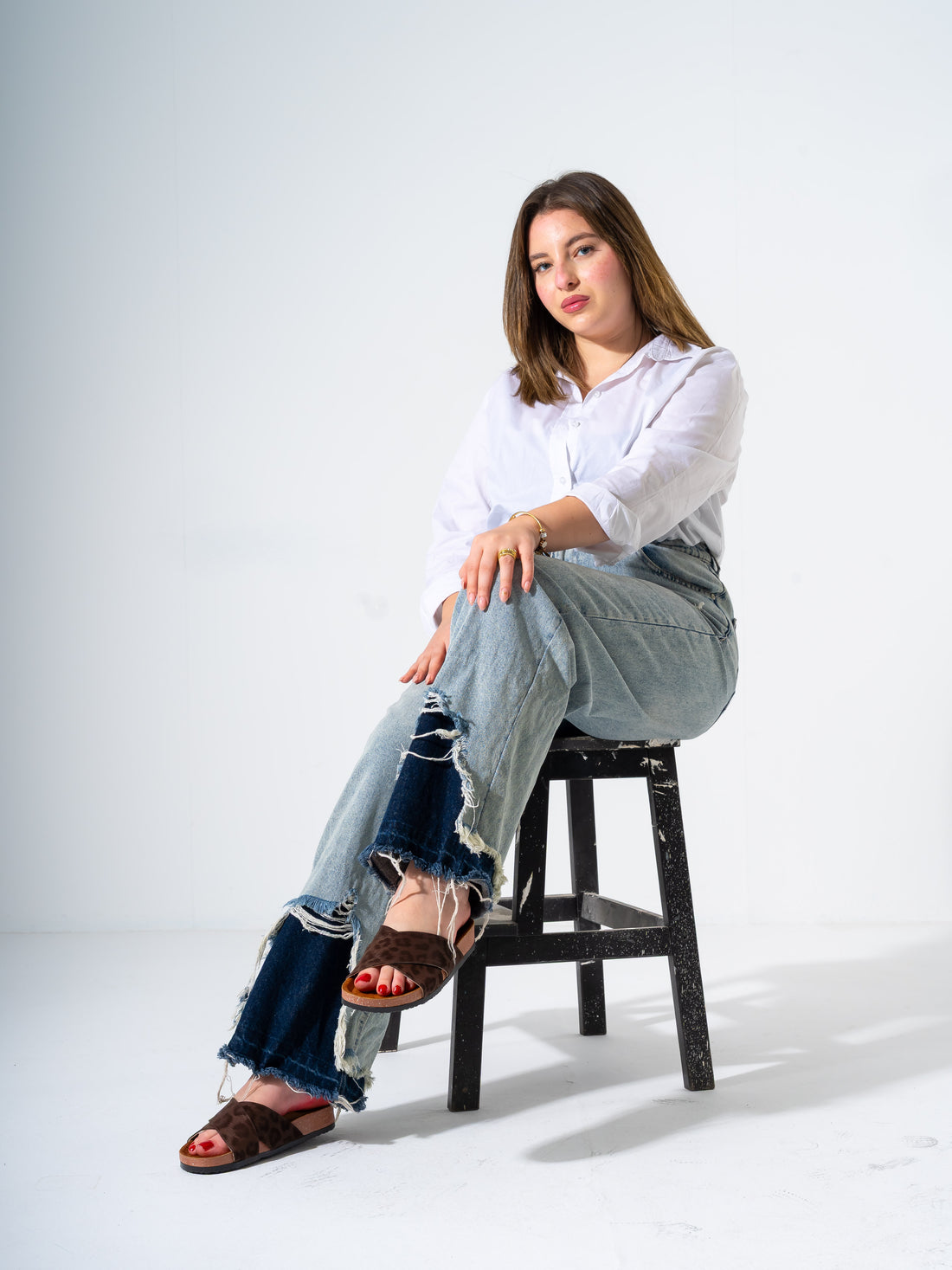 Leopard Print Criss-Cross - BROWN