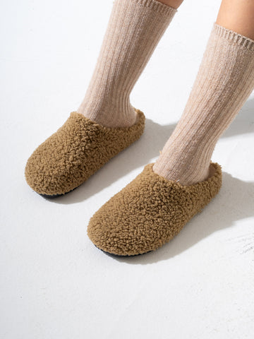 Teddy Fleece Clogs - CAFE