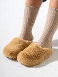 Load image into Gallery viewer, Faux Fur Fluffy Round Toe Clogs - BEIGE
