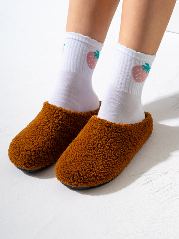 Teddy Fleece Clogs - CAMEL