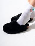 Load image into Gallery viewer, Faux Fur Fluffy Round Toe Clogs - BLACK
