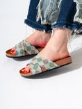 Load image into Gallery viewer, Ethnic Patterned Cross-Strap Slides - GREEN
