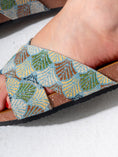 Load image into Gallery viewer, Ethnic Patterned Cross-Strap Slides - GREEN
