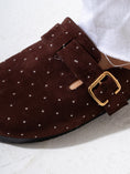 Load image into Gallery viewer, Micro-Studded Faux-Suede Clogs - BROWN
