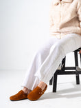 Load image into Gallery viewer, Micro-Studded Faux-Suede Clogs - CAMEL
