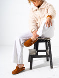 Load image into Gallery viewer, Micro-Studded Faux-Suede Clogs - CAMEL
