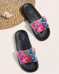 Load image into Gallery viewer, Stitch & Angel Heart Graphic Slides - black
