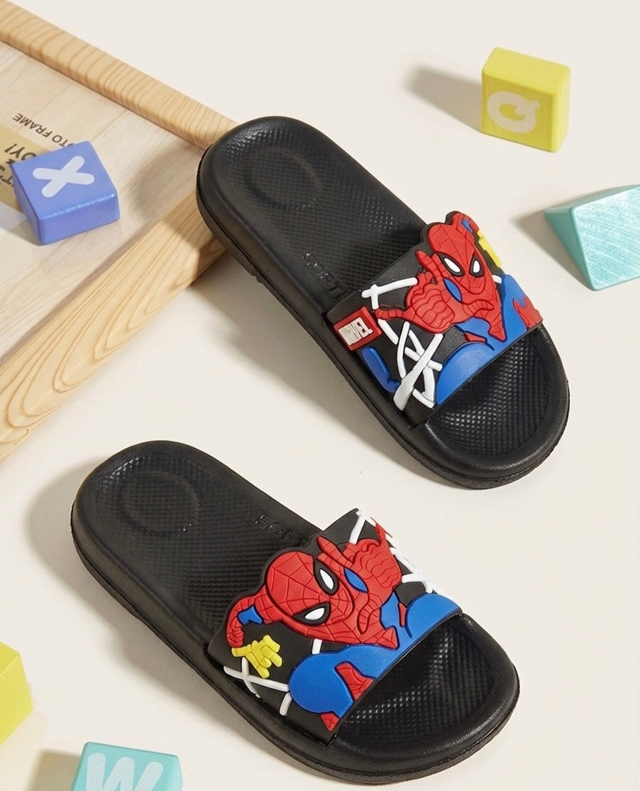 Kids Spiderman Cartoon Slides - black