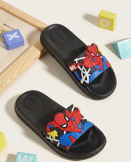 Kids Spiderman Cartoon Slides - black