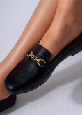 Load image into Gallery viewer, Croco-Embossed Flats-black
