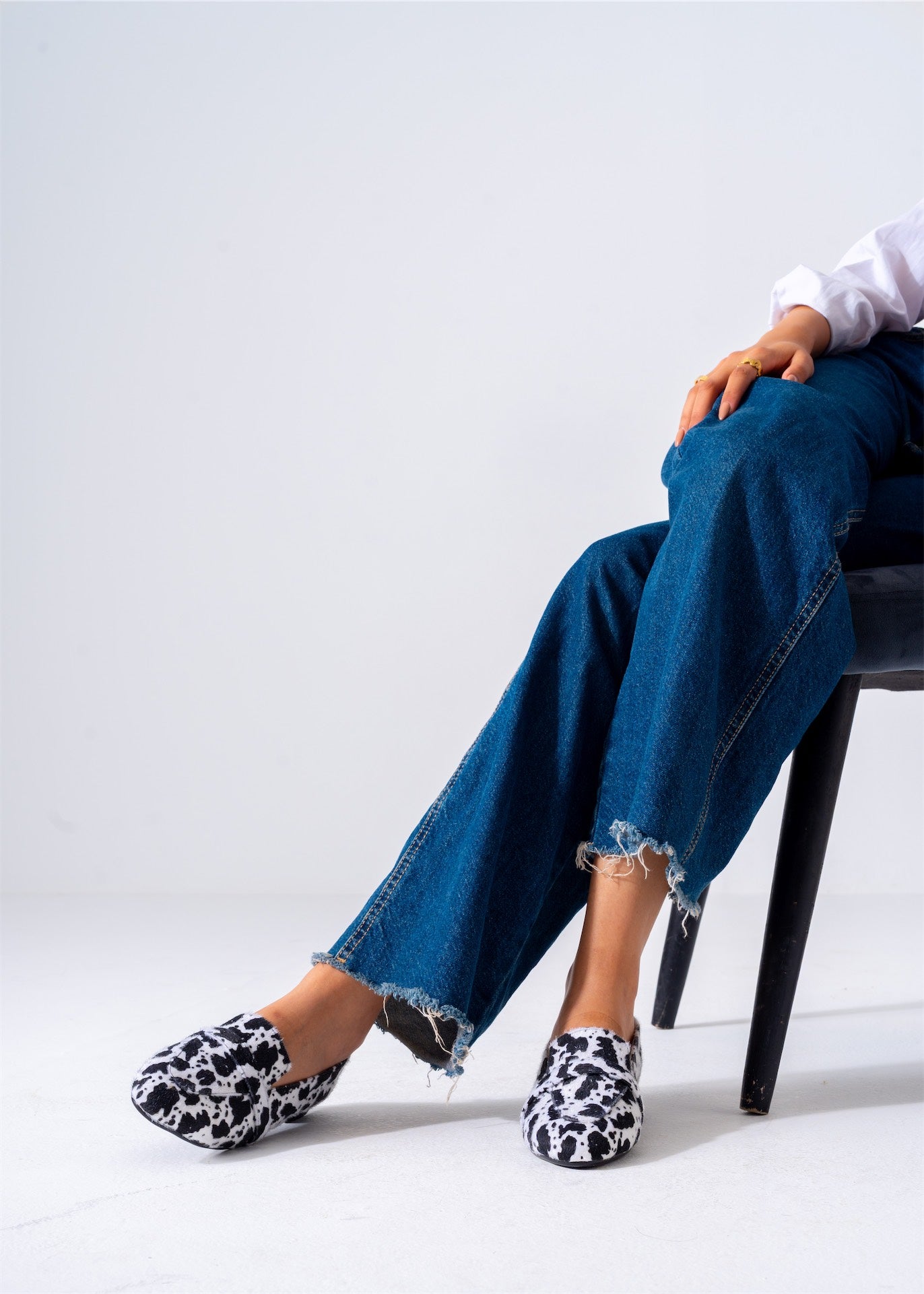 Leopard-Print Flat-black