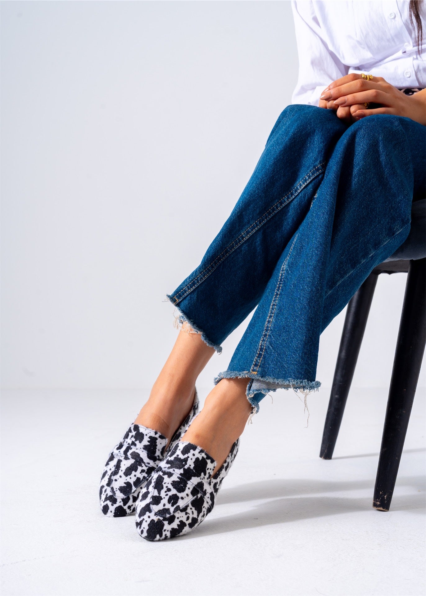 Leopard-Print Flat-black