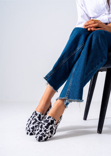 Leopard-Print Flat-black