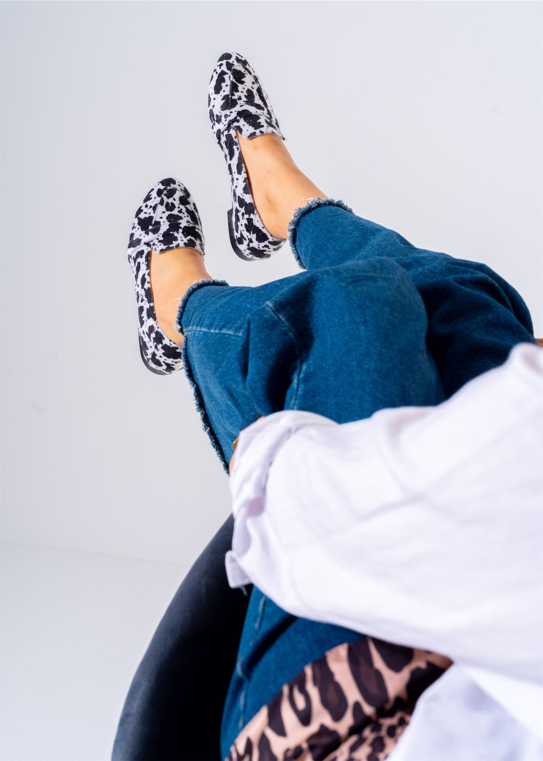 Leopard-Print Flat-black