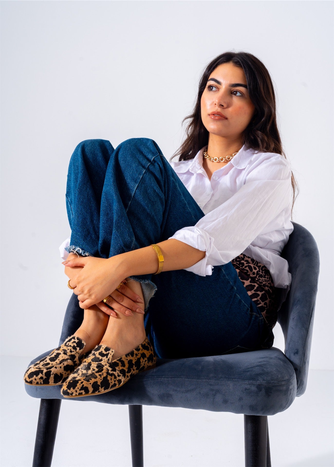 Leopard-Print Flat-beige