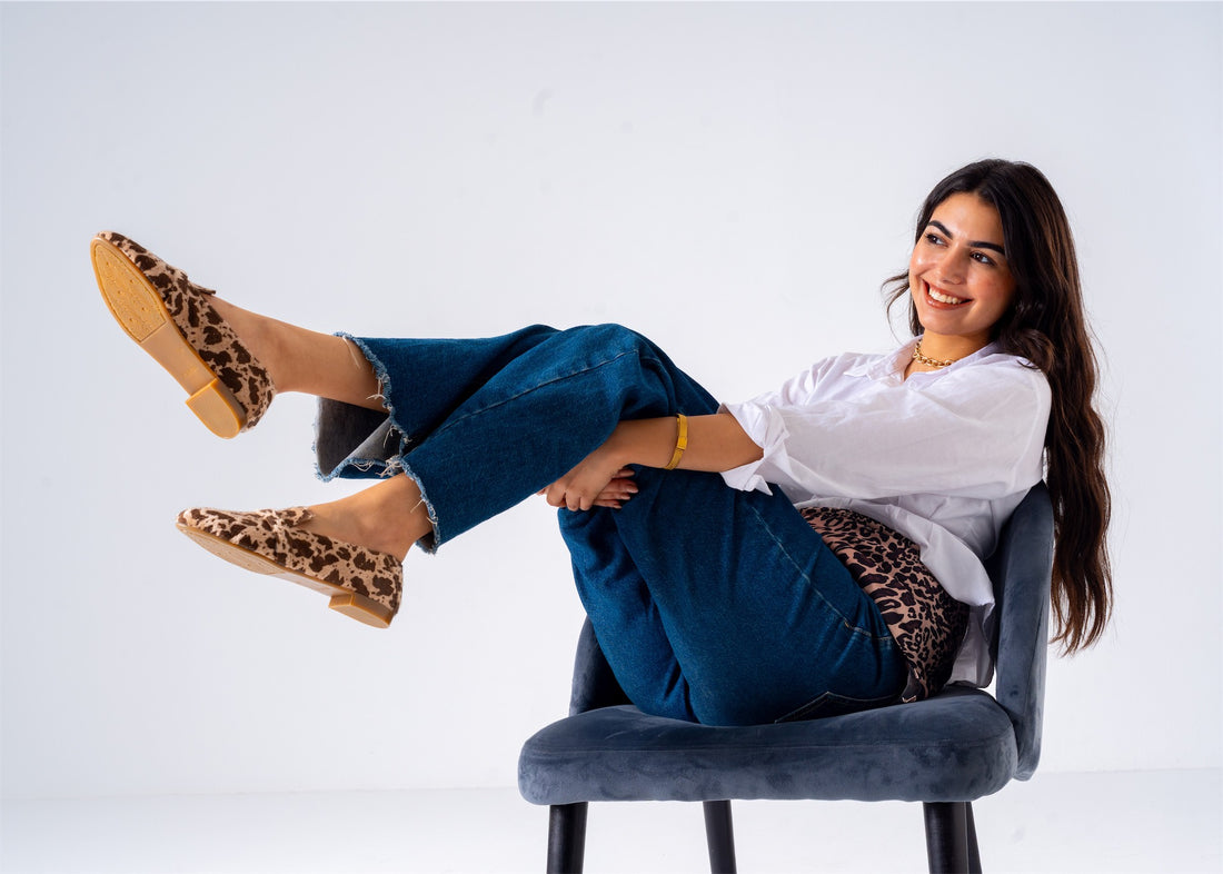 Leopard-Print Flat-brown