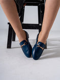 Load image into Gallery viewer, Chic Buckle Flats-dark blue
