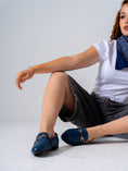 Load image into Gallery viewer, Chic Buckle Flats-dark blue
