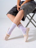 Load image into Gallery viewer, Croco-Embossed Flats-beige
