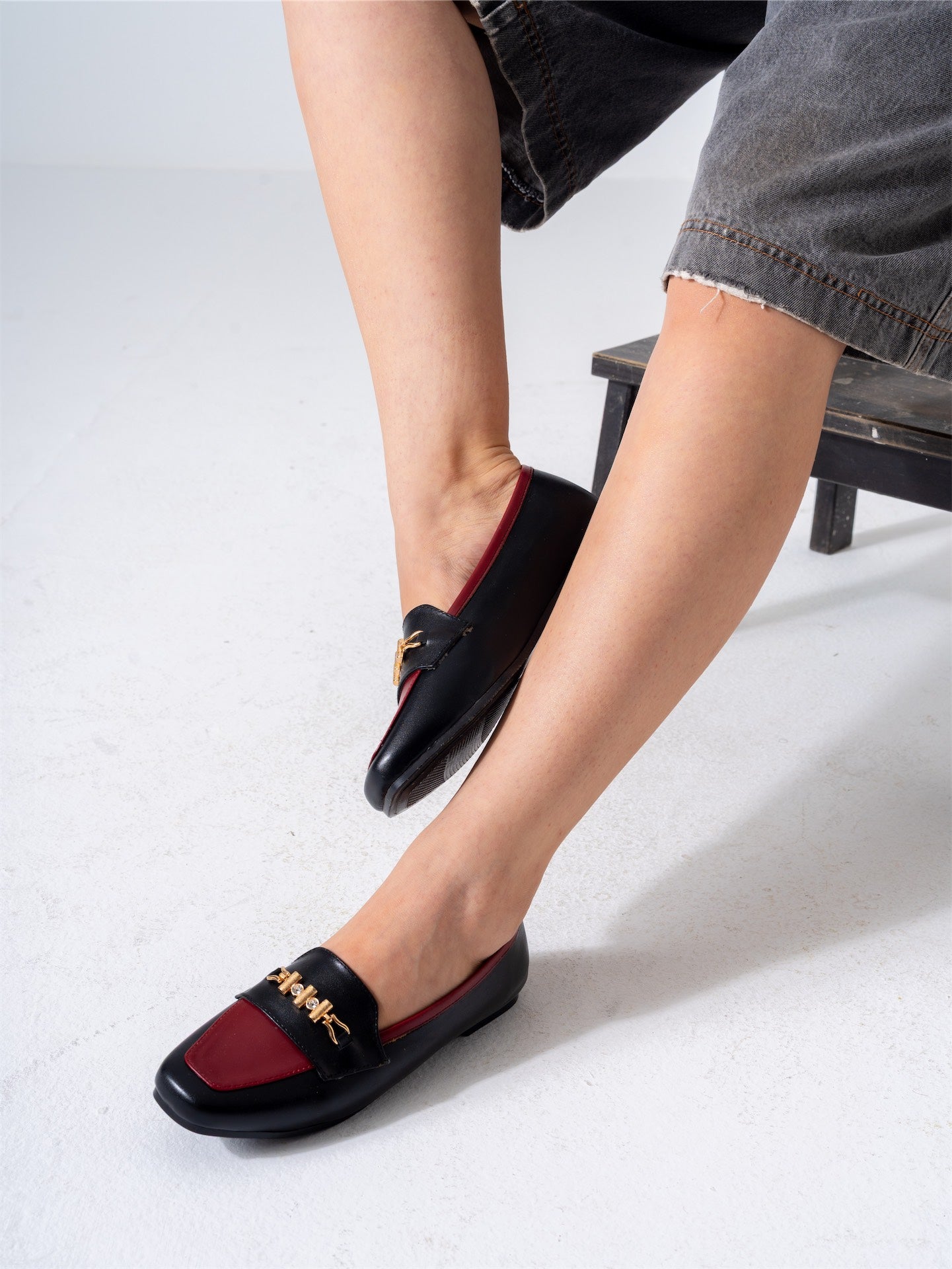 Colorblock Flat-marron