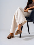 Load image into Gallery viewer, Faux Fur Animal Print Mules-beige
