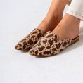 Load image into Gallery viewer, Faux Fur Animal Print Mules-beige
