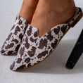 Load image into Gallery viewer, Faux Fur Animal Print Mules-white
