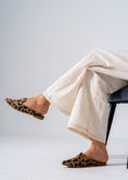 Load image into Gallery viewer, Faux Fur Animal Print Mules-cafe
